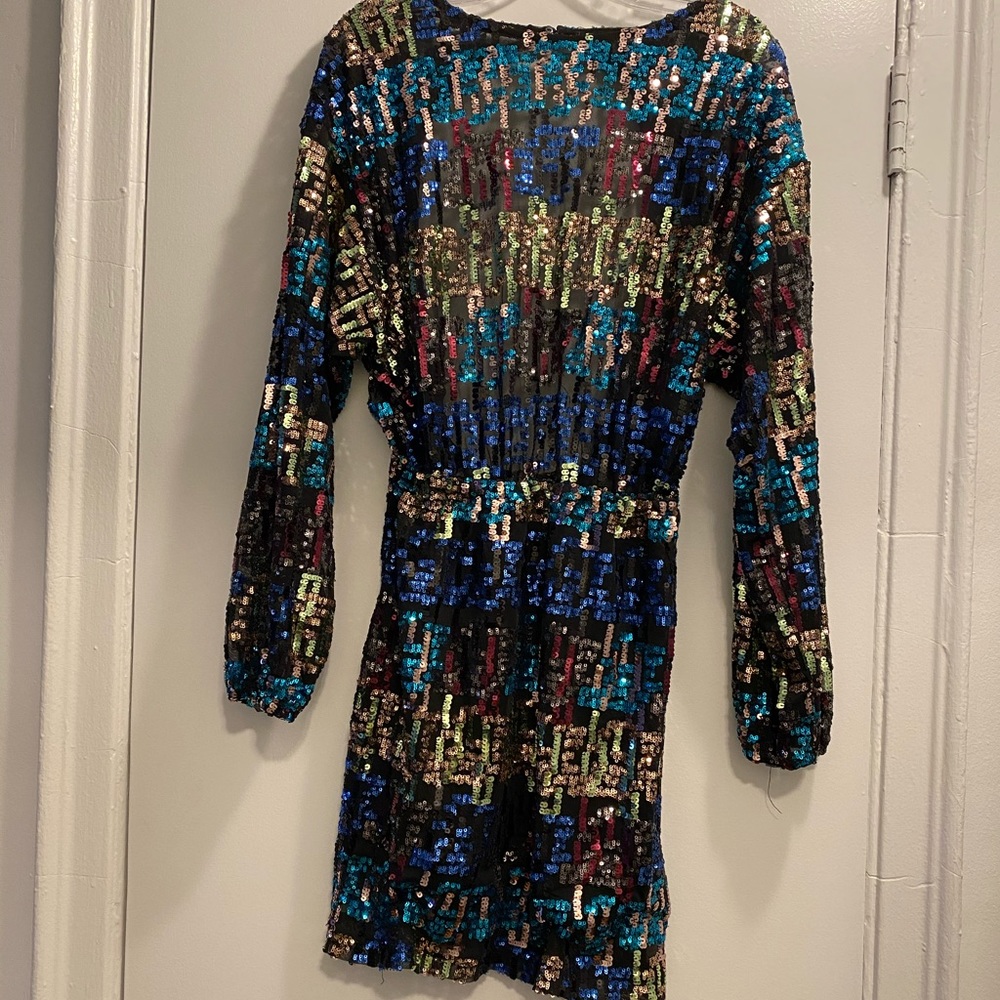 Zara sequined backless dress size m